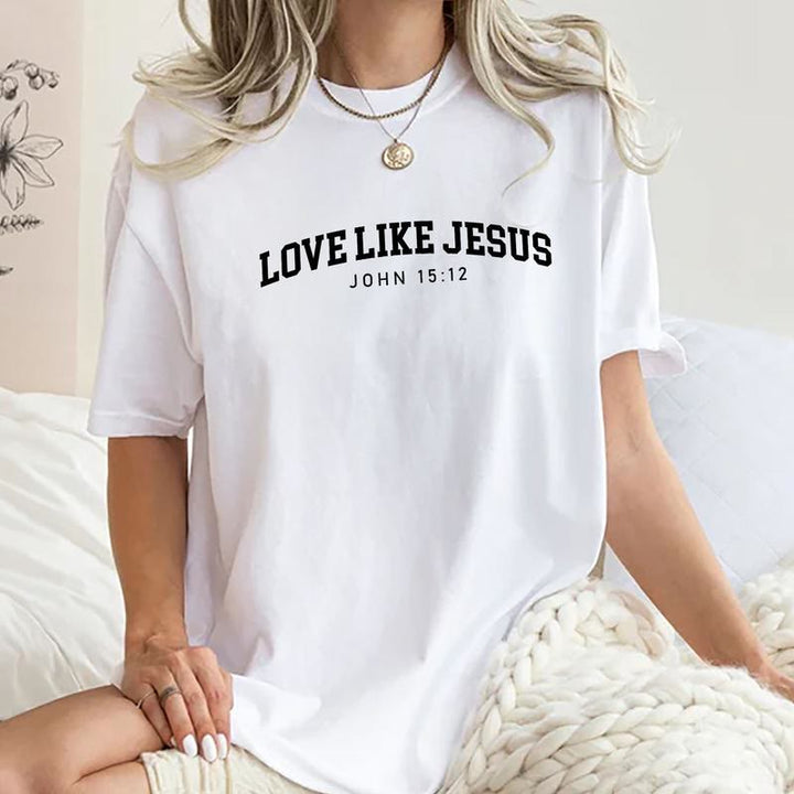 Christianartworkshop Love like Jesus T-shirt - White - 2XL - image 2