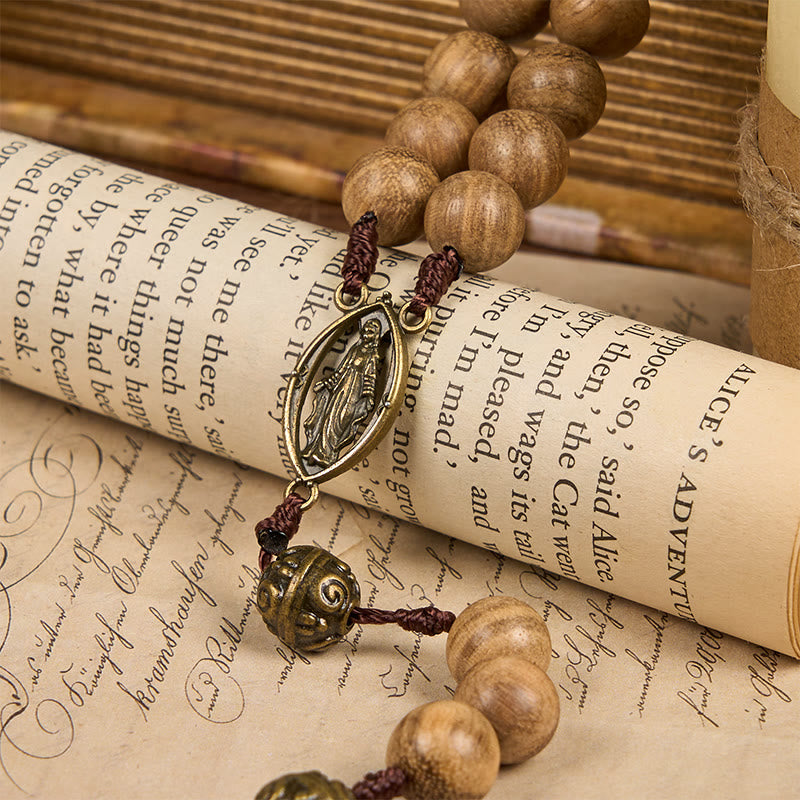 Christianartworkshop 10mm Agarwood & Metal Cloud Bead Handmade Rosary - A Sacred Blend of Tradition and Faith - image 6