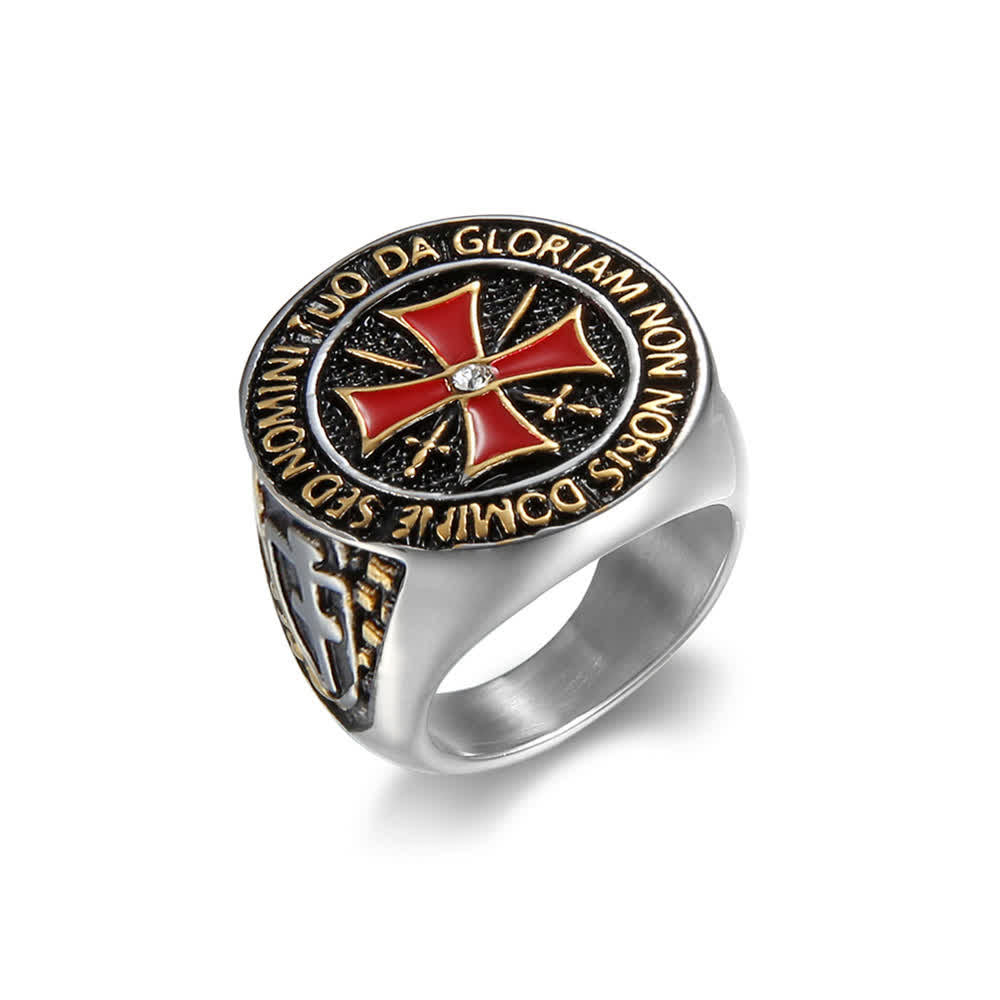 Christianartworkshop Knights Templar Inspired - Symbol of Faith Cross Ring（Silver&Golden） - image 3