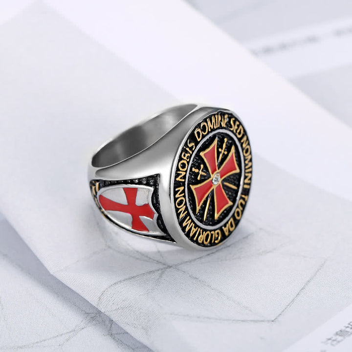 Christianartworkshop Knights Templar Inspired - Symbol of Faith Cross Ring（Silver&Golden） - image 1