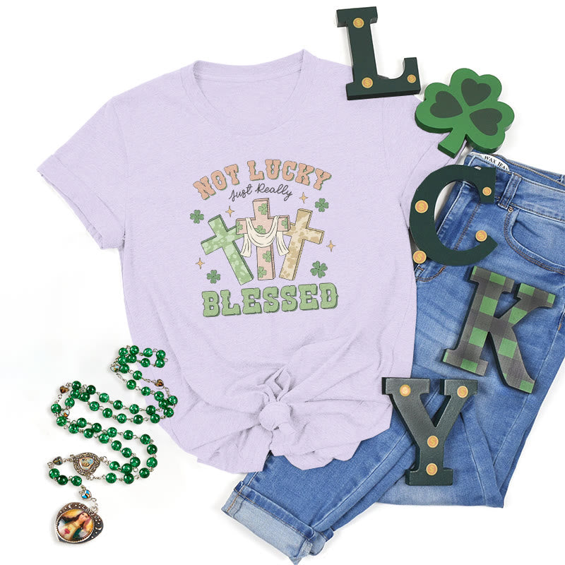 Christianartworkshop Not Lucky Just Blessed Faith-Inspired T-Shirt - Purple - 2XL - image 25