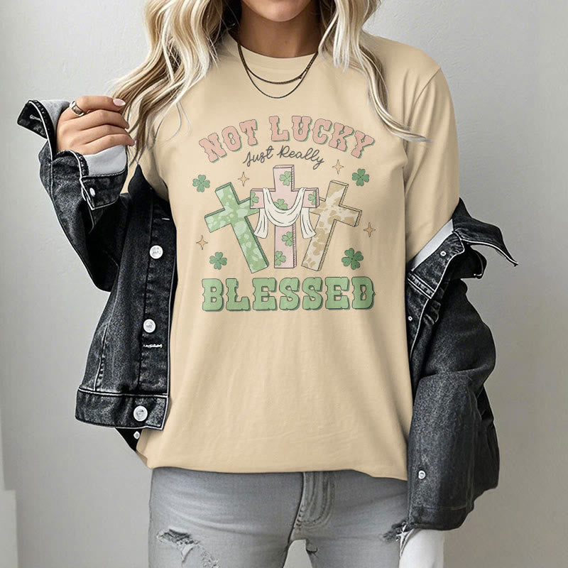 Christianartworkshop Not Lucky Just Blessed Faith-Inspired T-Shirt - image 15