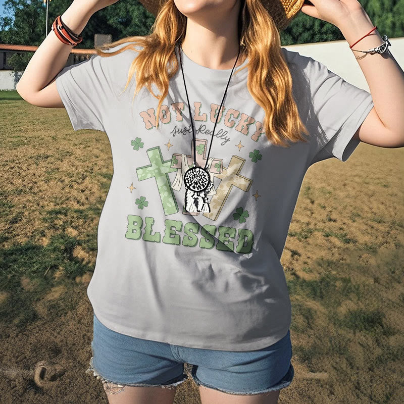 Christianartworkshop Not Lucky Just Blessed Faith-Inspired T-Shirt - image 12