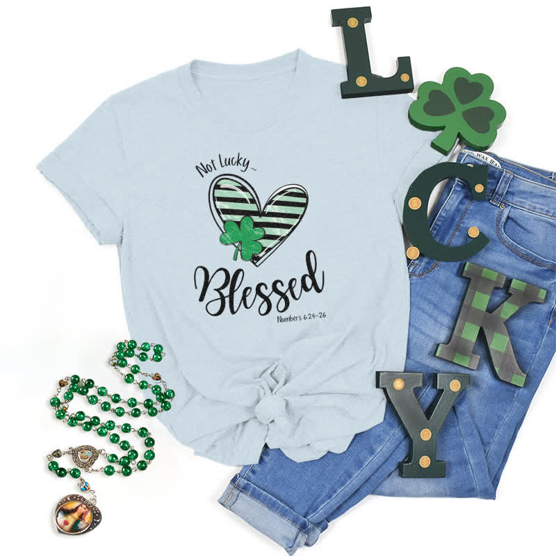Christianartworkshop Blessed Beyond the Luck of the Irish Faith-Inspired T-Shirt - Blue - 2XL - image 11