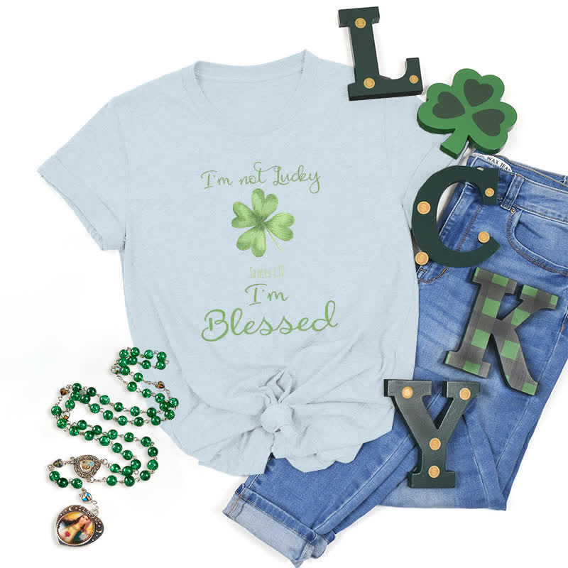 Christianartworkshop I'M Not Lucky I'm Blessed Faith-Inspired T-Shirt - Blue - 2XL - image 11