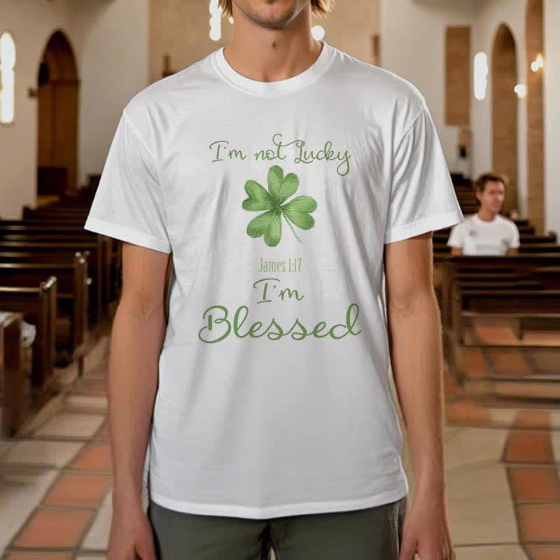 Christianartworkshop I'M Not Lucky I'm Blessed Faith-Inspired T-Shirt - image 4
