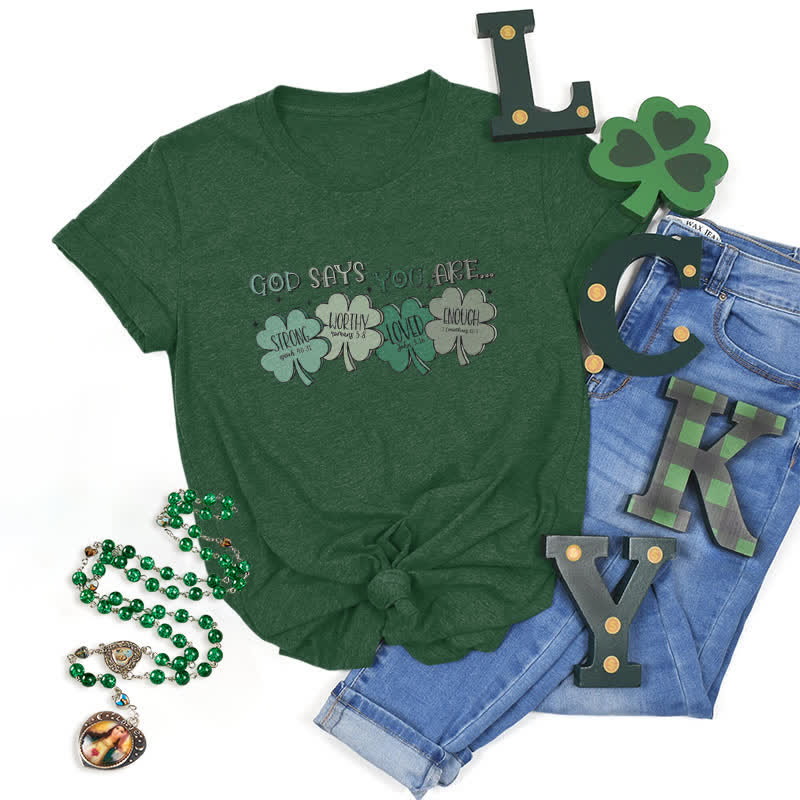 Christianartworkshop Divine Shamrock: God's Promises Faith-Inspired T-Shirt - Dark Green - 2XL - image 14