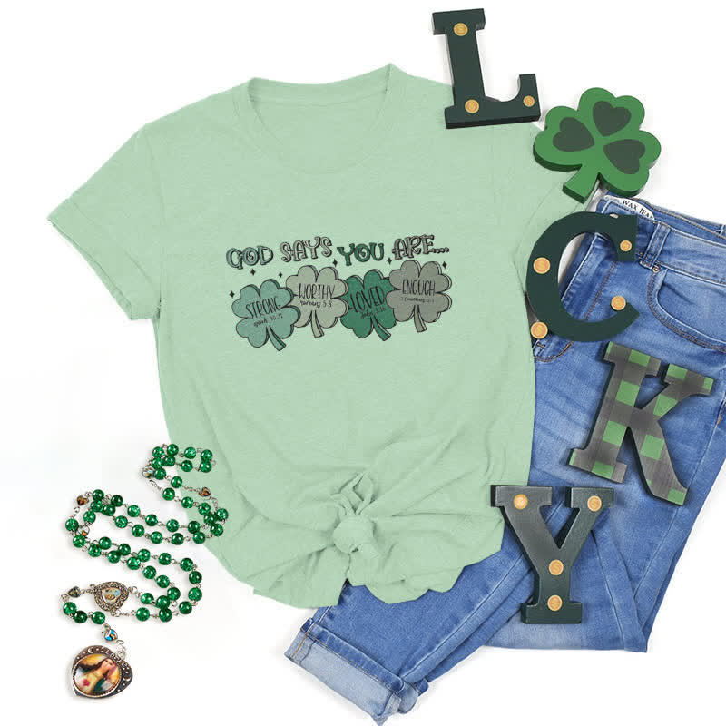 Christianartworkshop Divine Shamrock: God's Promises Faith-Inspired T-Shirt - Light Green - 2XL - image 3