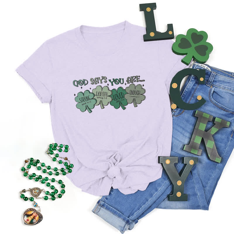 Christianartworkshop Divine Shamrock: God's Promises Faith-Inspired T-Shirt - Purple - 2XL - image 25