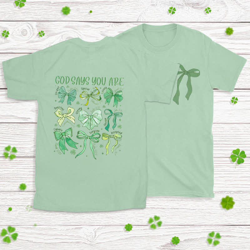 Christianartworkshop Threads of Faith Symbols of Blessing Faith-Inspired T-Shirt - Light Green - 2XL - image 8