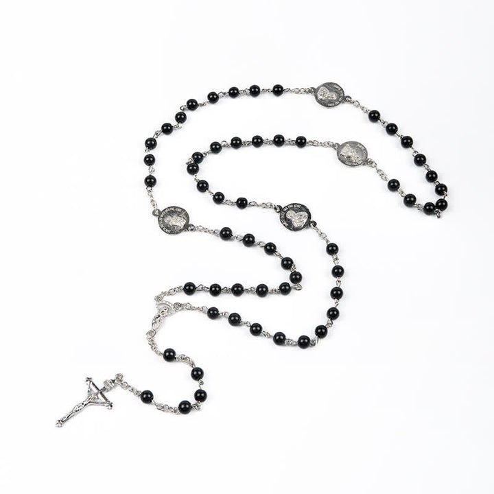 Crucifix & Our Lady of 8mm Pearl Prayer Beads Rosary (3 Colors) - image 16