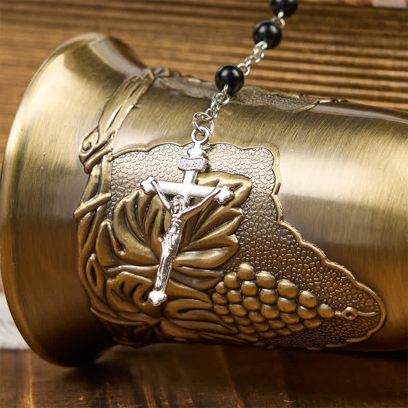 Crucifix & Our Lady of 8mm Pearl Prayer Beads Rosary (3 Colors) - image 10