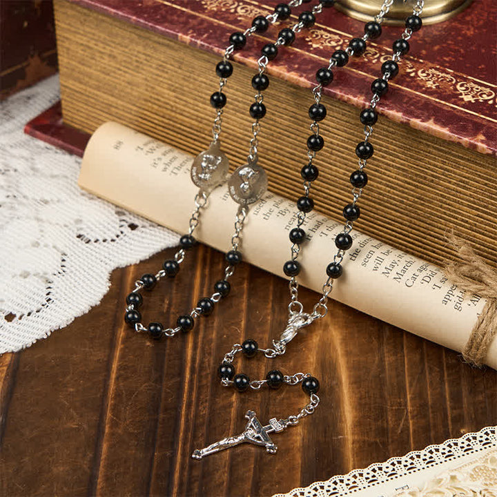 Crucifix & Our Lady of 8mm Pearl Prayer Beads Rosary (3 Colors) - image 12