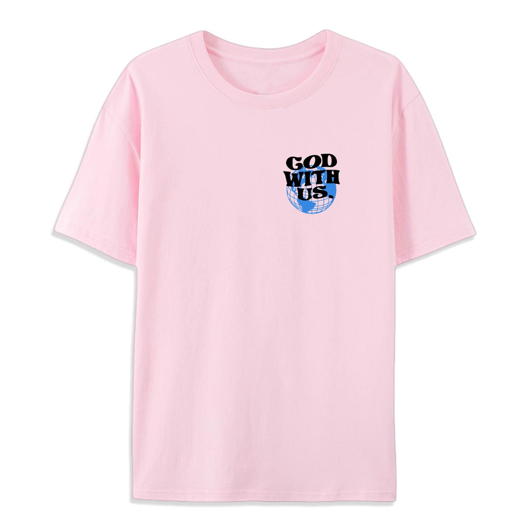 Christianartworkshop God With Us Cotton T-Shirt - image 14