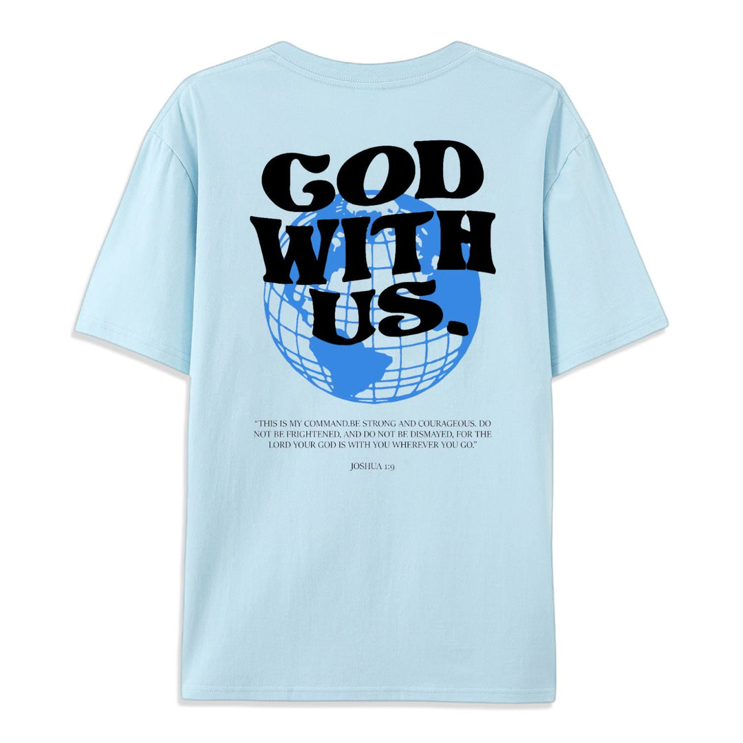 Christianartworkshop God With Us Cotton T-Shirt - image 17