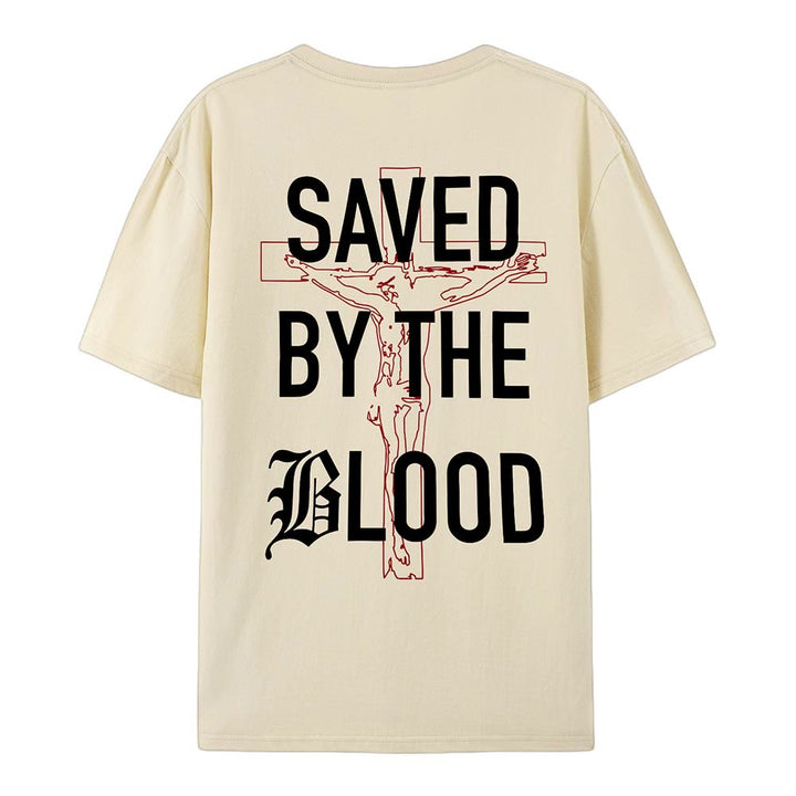 Christianartworkshop Saved By The Lord Cotton T-Shirt - image 13