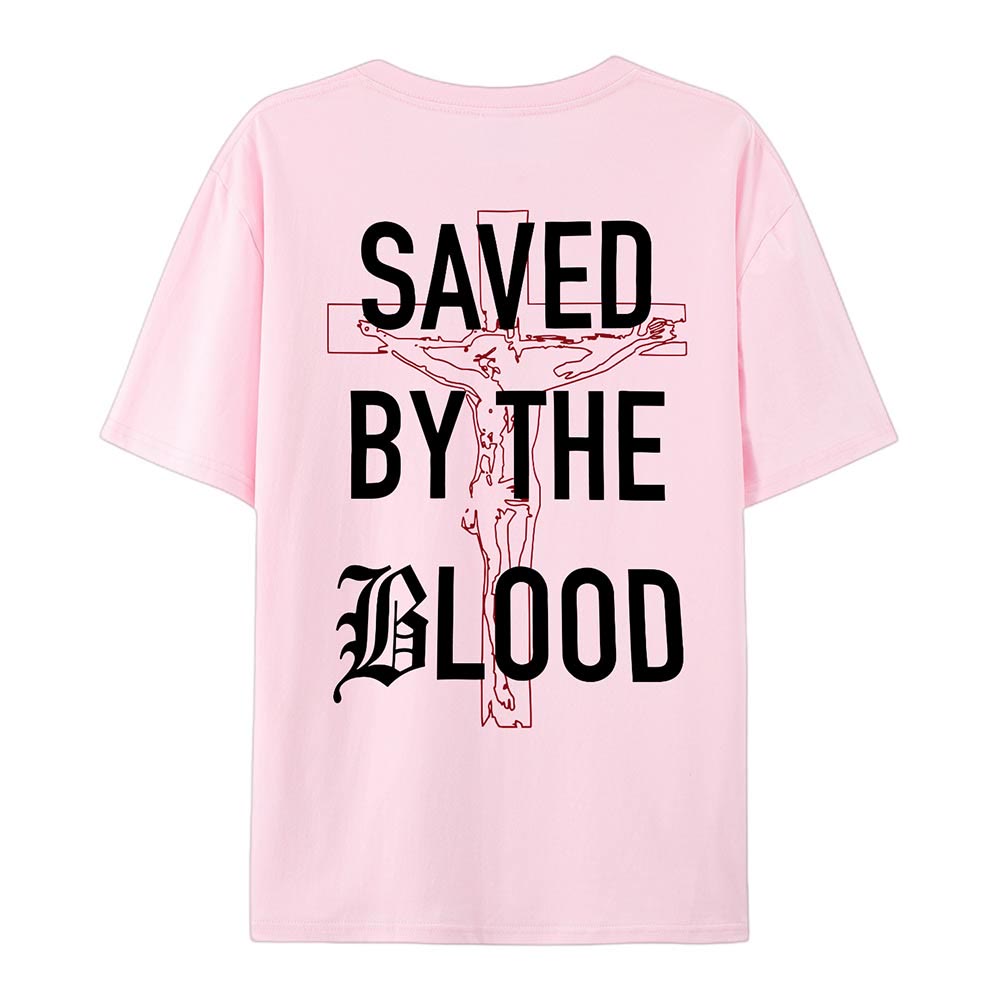 Christianartworkshop Saved By The Lord Cotton T-Shirt - image 16