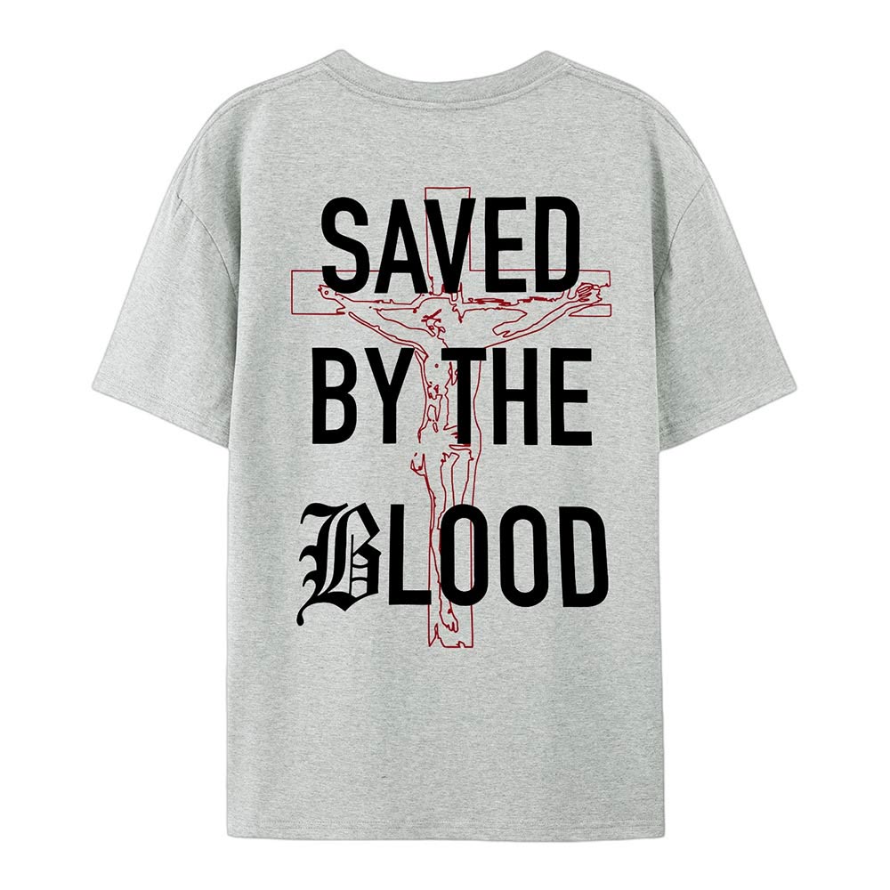 Christianartworkshop Saved By The Lord Cotton T-Shirt - image 22