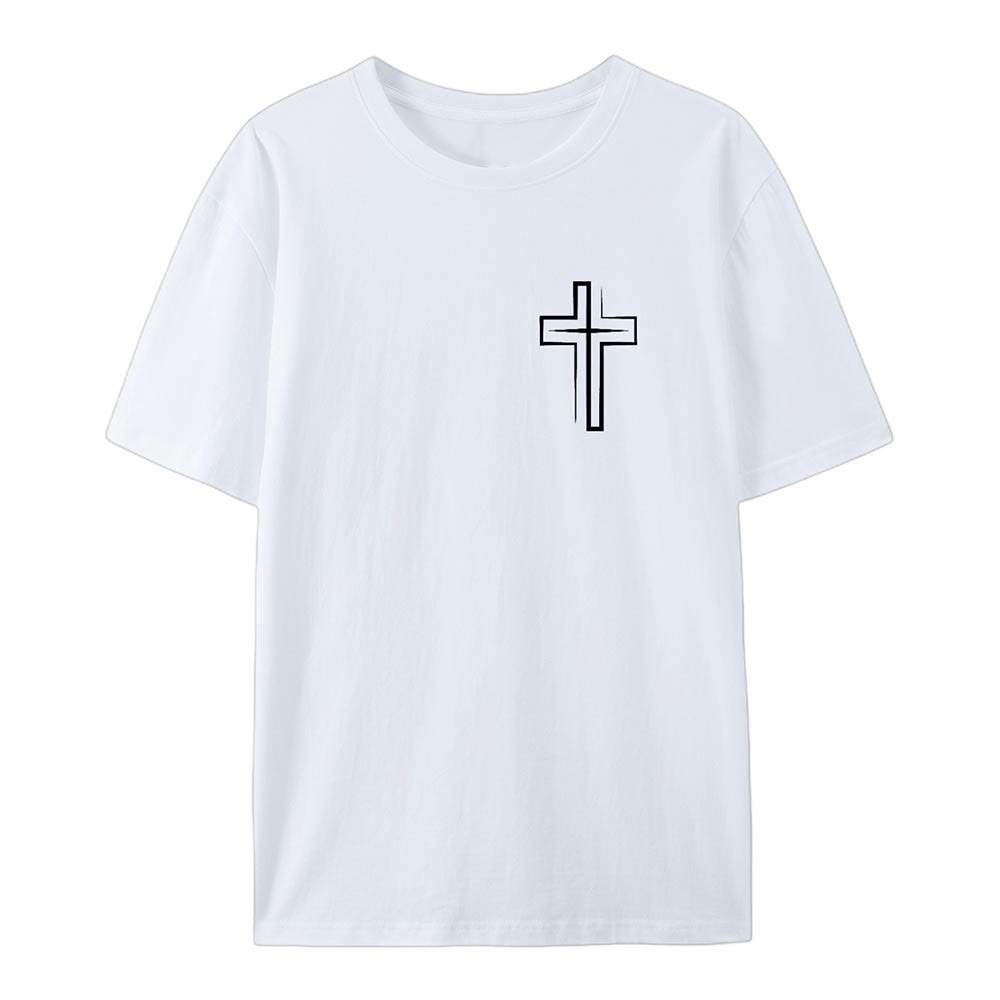 Christianartworkshop Saved By The Lord Cotton T-Shirt - image 2