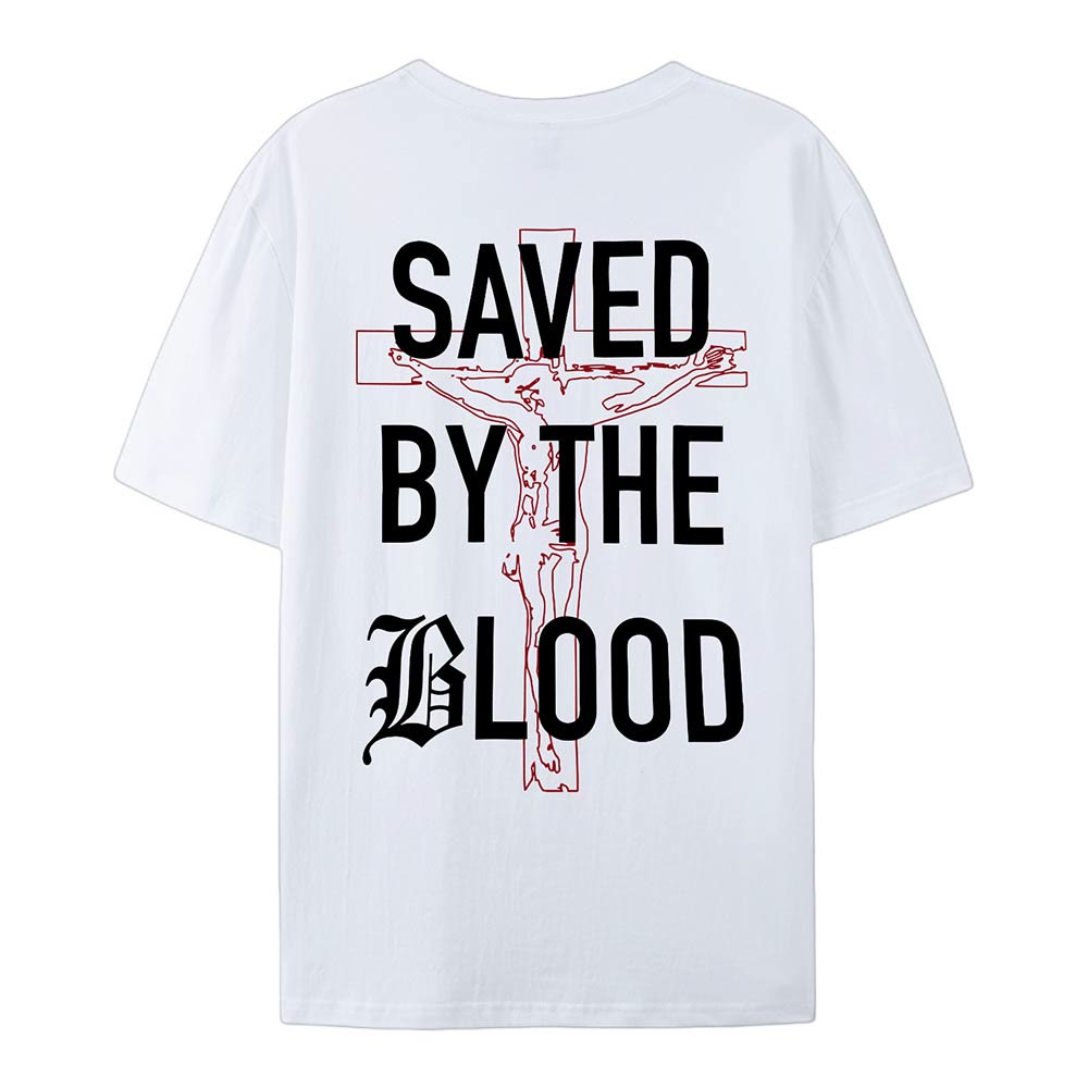Christianartworkshop Saved By The Lord Cotton T-Shirt - image 1