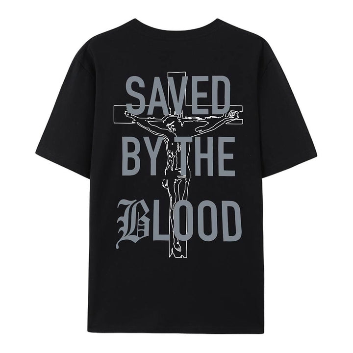 Christianartworkshop Saved By The Lord Cotton T-Shirt - image 9