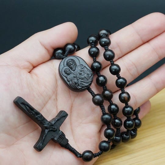Christianartworkshop Wood Beads Crucifix Prayer Rosary - image 7