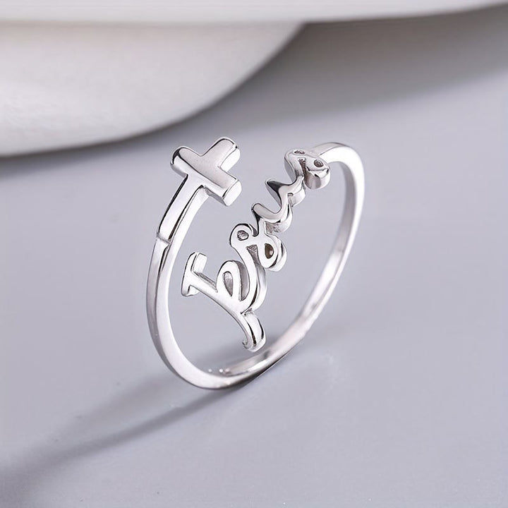Christianartworkshop Jesus & Cross Ring: A Simple Yet Profound Testament of Faith - image 1