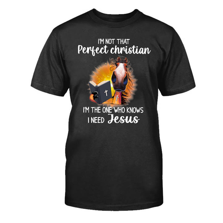 Christianartworkshop I'm Not That Perfect Christian, I Need Jesus Classic T-Shirt - Black - 2XL - image 2