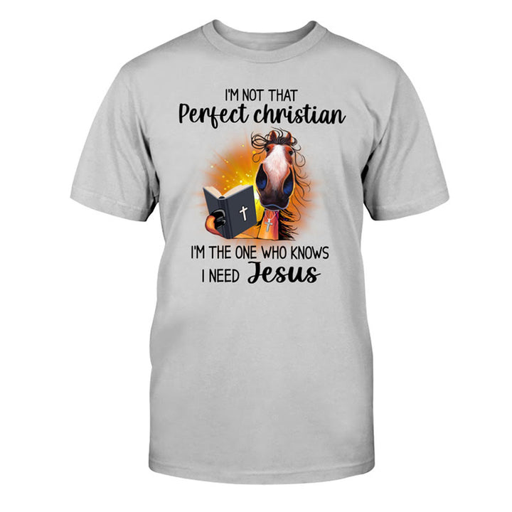 Christianartworkshop I'm Not That Perfect Christian, I Need Jesus Classic T-Shirt - Grey - 2XL - image 4