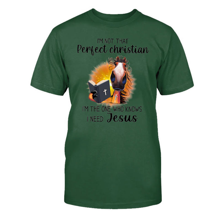 Christianartworkshop I'm Not That Perfect Christian, I Need Jesus Classic T-Shirt - Dark Green - 2XL - image 16
