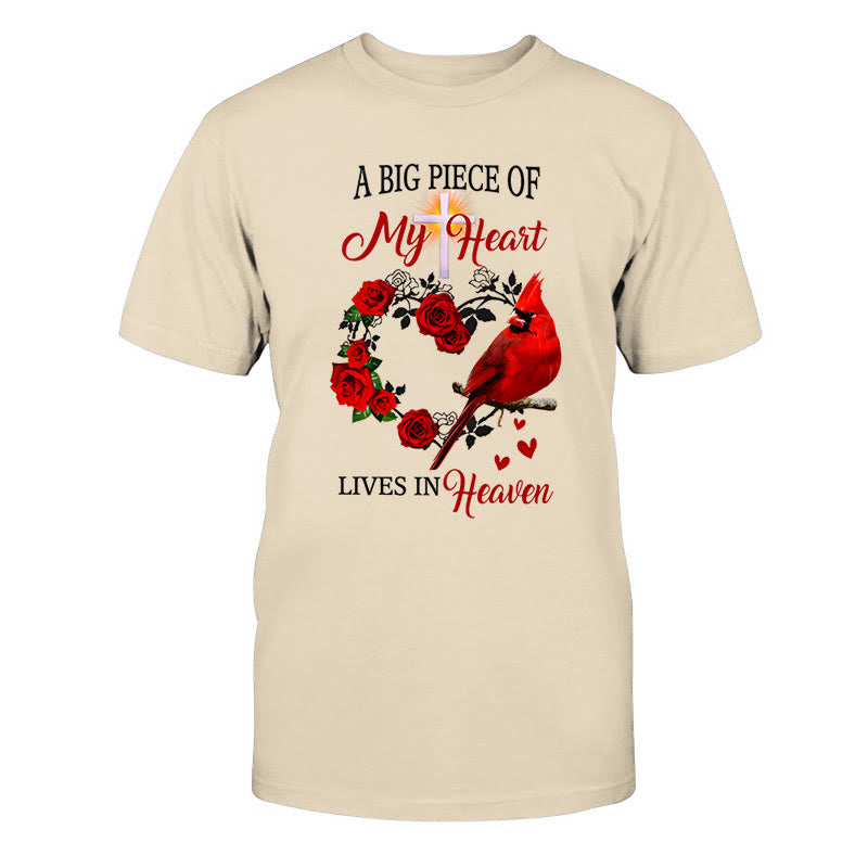 Christianartworkshop Jesus A Big Piece Of My Heart Lives In Heaven Classic T-Shirt - Beige - 2XL - image 6