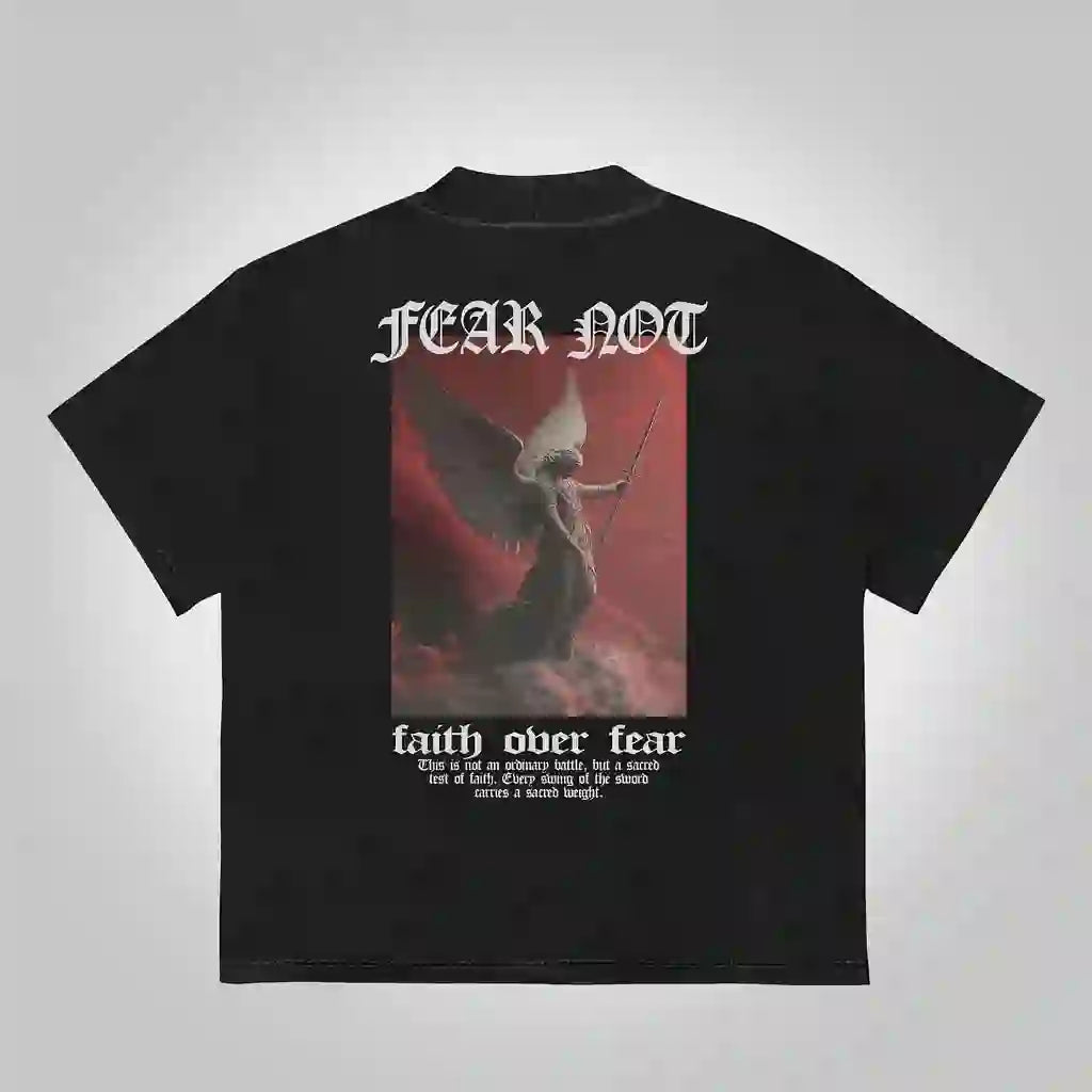 Christianartworkshop Sopula Fear Not-Faith Over Fear Print Graphic Cotton T-Shirt - Black - 2XL - image 0