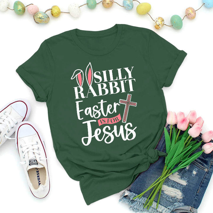 Christianartworkshop Silly Rabbit Easter Is For Jesus Shirt - Dark Green - 2XL - image 9