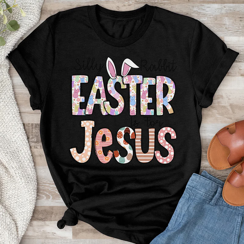 Christianartworkshop Easter is for Jesus, Marshmallow Bunnies T-Shirt - Black - 2XL - image 1