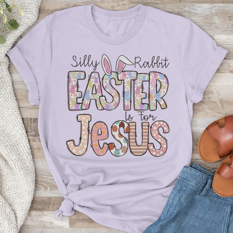 Christianartworkshop Easter is for Jesus, Marshmallow Bunnies T-Shirt - Purple - 2XL - image 7