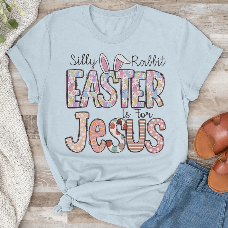 Christianartworkshop Easter is for Jesus, Marshmallow Bunnies T-Shirt - Blue - 2XL - image 6