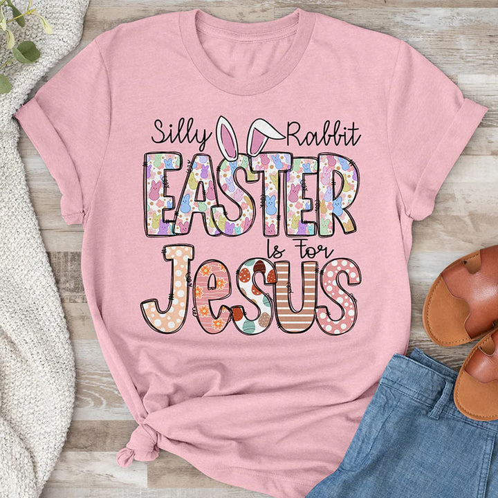 Christianartworkshop Easter is for Jesus, Marshmallow Bunnies T-Shirt - Pink - 2XL - image 0
