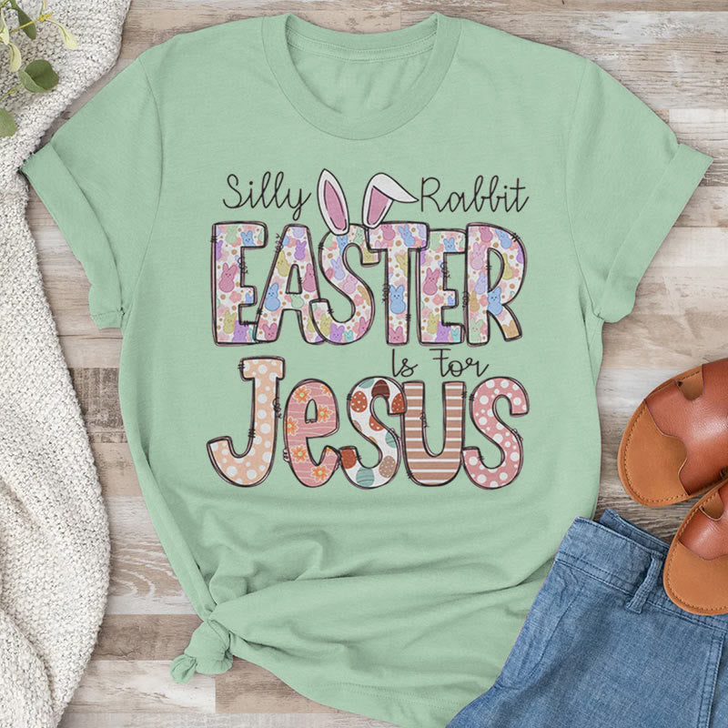 Christianartworkshop Easter is for Jesus, Marshmallow Bunnies T-Shirt - Grass Green - 2XL - image 8