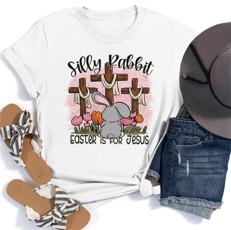 Christianartworkshop Silly Rabbit Easter is for Jesus T-shirt - White - 2XL - image 1
