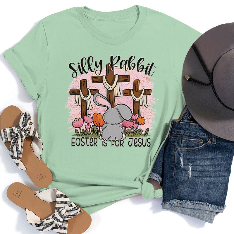 Christianartworkshop Silly Rabbit Easter is for Jesus T-shirt - Grass Green - 2XL - image 7