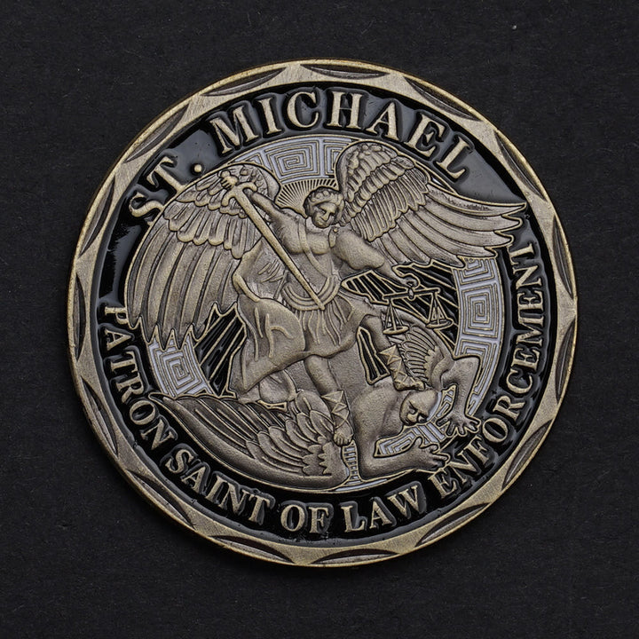 Christianartworkshop Archangel St. Michael and the Devil Protection Strengthen Connection Coin - image 1