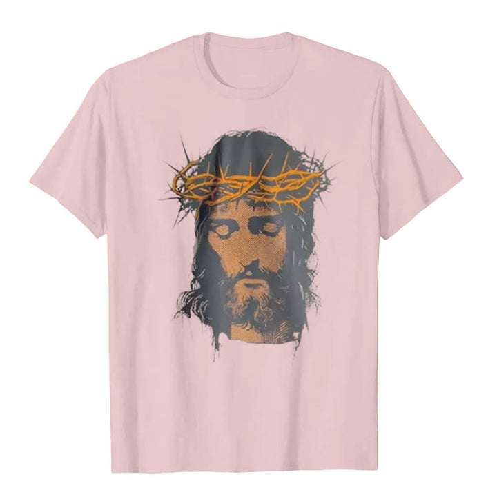 Christianartworkshop Jesus Face and Crown of Thorns Graphic T-Shirt - image 16