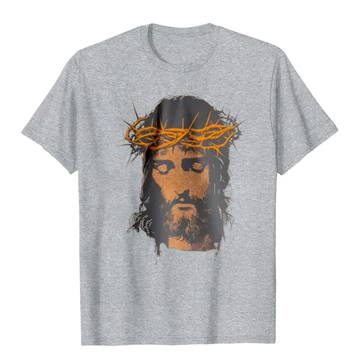 Christianartworkshop Jesus Face and Crown of Thorns Graphic T-Shirt - image 10