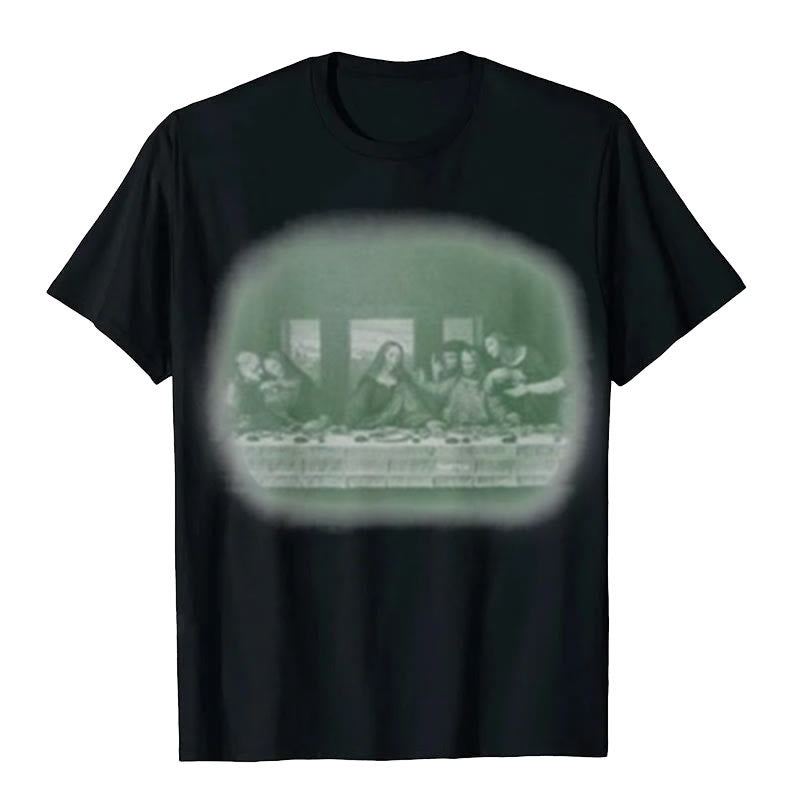 Christianartworkshop Vintage Last Supper Graphic T-Shirt - Black - 2XL - image 1