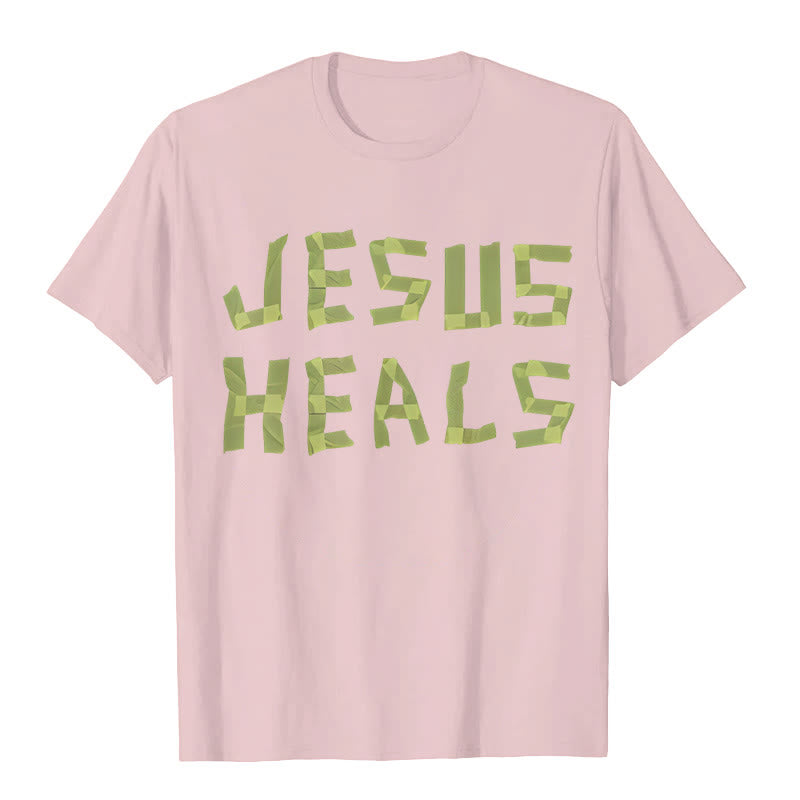 Christianartworkshop Jesus Heals Graphic T-Shirt - Pink - 2XL - image 10