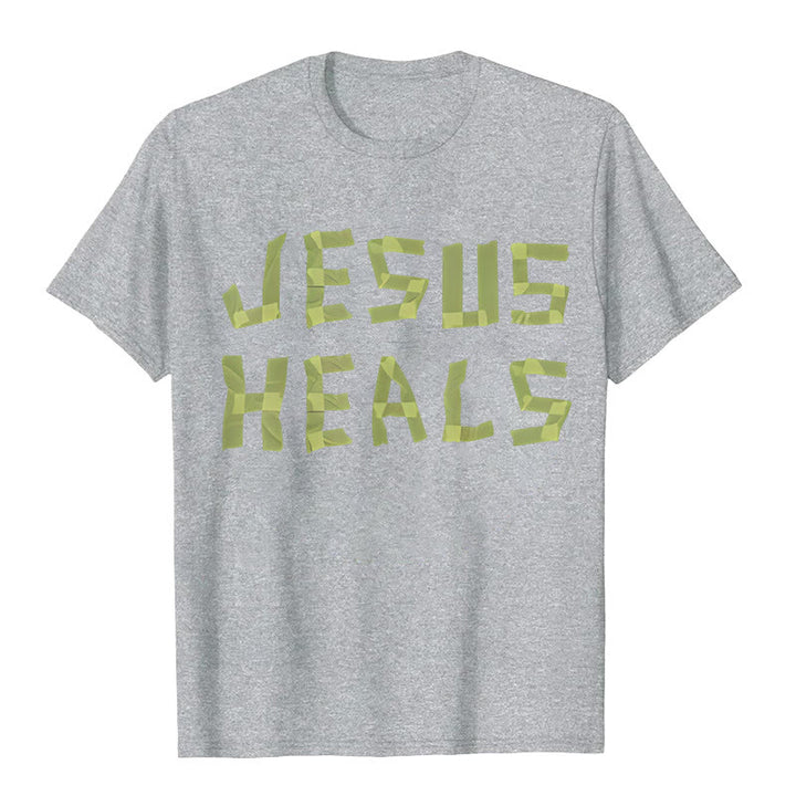 Christianartworkshop Jesus Heals Graphic T-Shirt - Grey - 2XL - image 6