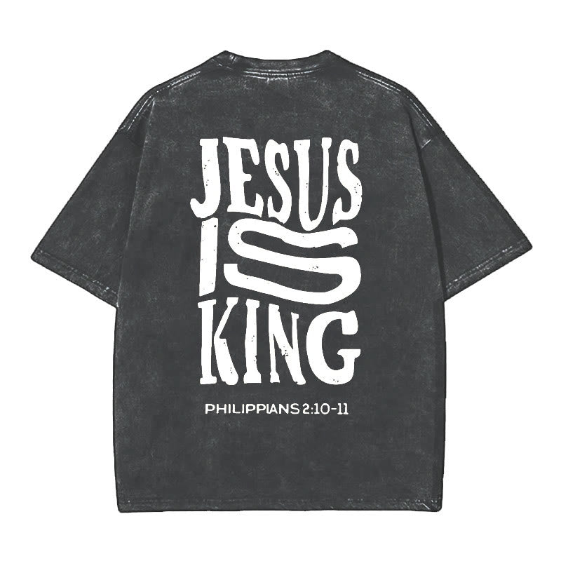 Christianartworkshop Jesus Is King Graphic T-Shirt - Black - 5XL - image 2