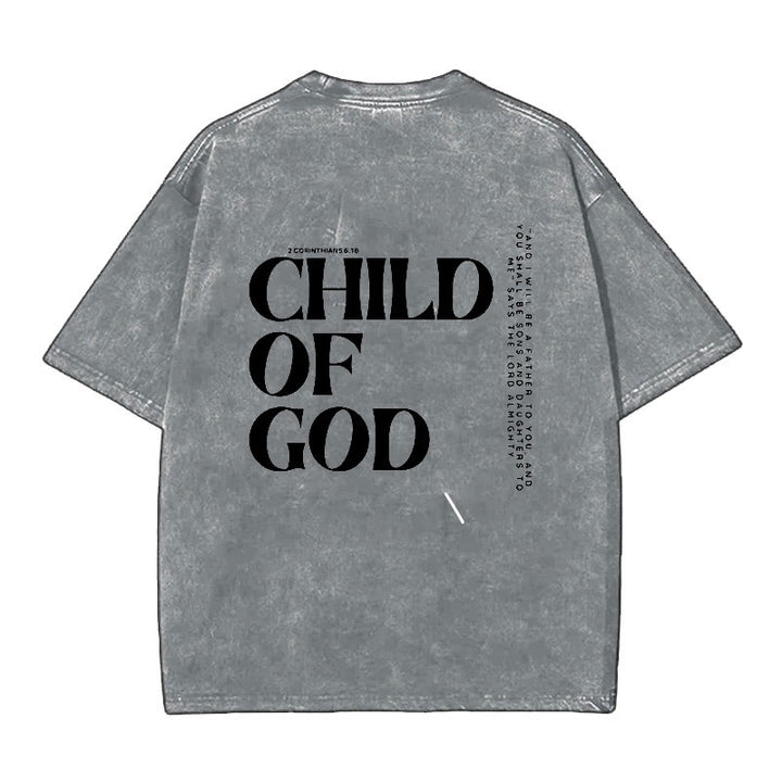 Christianartworkshop Child of God Graphic T-Shirt - Grey - 5XL - image 4