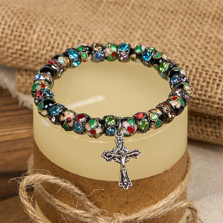 Christianartworkshop Handcrafted Cloisonné Beads Timeless Faith Bracelet: A Testament of Christ's Presence - image 5