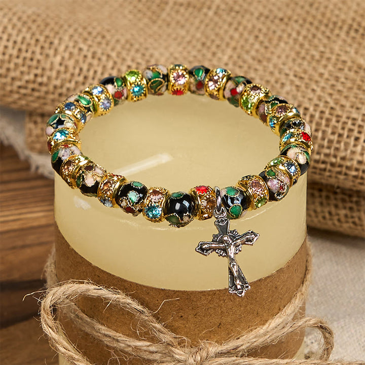 Christianartworkshop Handcrafted Cloisonné Beads Timeless Faith Bracelet: A Testament of Christ's Presence - image 8
